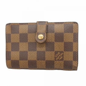 Louis Vuitton Damier Porte Monnaie Bi-fold Viennois Wallet N61664 Ebene Women's