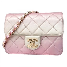Chanel Matelasse Shoulder Bag with Chain in Lambskin, Pink, Gray, and Champagne