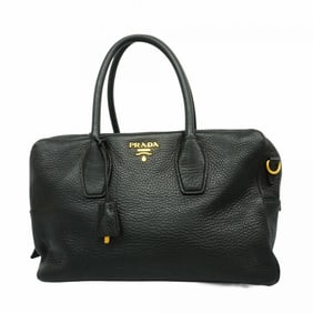 Prada handbag leather black women's