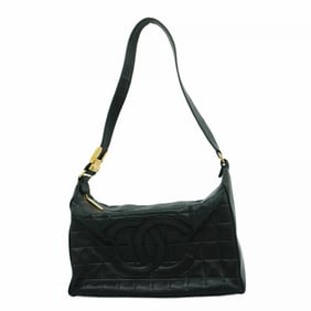 Chanel Chocobar Shoulder Bag, Lambskin, Black, Women's