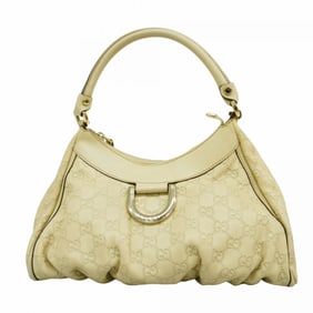Gucci Shoulder Bag Guccissima Abby 190525 Leather Beige Women's