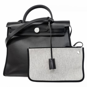 Hermes Hermès Airbag Zip PM Handbag in Toile H Berline, Black, K Stamp, 2-Way Bag for Women