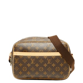 Louis Vuitton Monogram Reporter PM Crossbody Shoulder Bag M45254 Brown PVC Leather Women's LOUIS