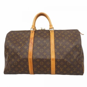 Louis Vuitton Monogram Keepall 50 Boston Bag M41426 Brown Men's and Women's