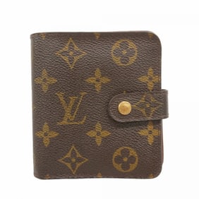 Louis Vuitton Monogram Compact Zip Wallet M61667 Brown Women's