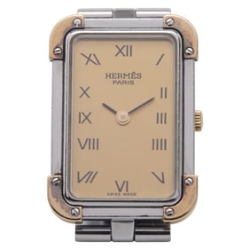 Hermès Cloiseur Watch CR1.220 Quartz Gold Dial Stainless Steel Plated Women's HERMES