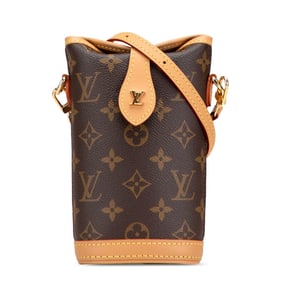 Louis Vuitton Monogram Fold Me Pouch Shoulder Bag M80874 Brown Leather Women's LOUIS VUITTON