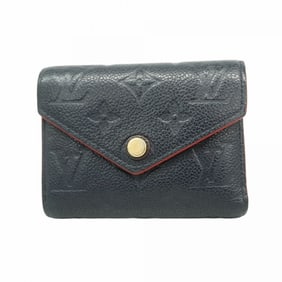 Louis Vuitton Monogram Empreinte Portefeuille Victorine Tri-fold Wallet M64577 Marine Rouge Women's