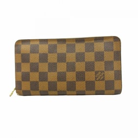 Louis Vuitton Damier Porte Monne Zip Long Wallet N61728 Ebene Women's