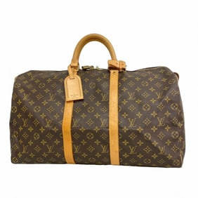 Louis Vuitton Monogram Keepall 50 Boston Bag M41426 Brown Men's and Women's