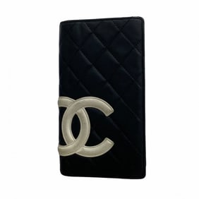 Chanel Cambon long wallet in lambskin, black and white