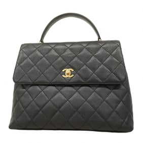 Chanel Matelasse Caviar Leather Handbag, Black, Women's
