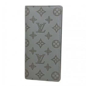 Louis Vuitton Monogram Shadow Portefeuille Brazza Long Wallet M81335 Gray Men's