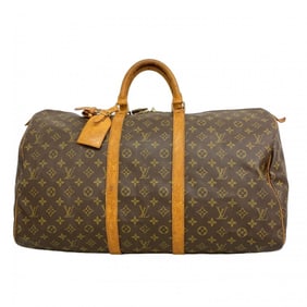 Louis Vuitton Monogram Keepall 55 Boston Bag M41424 Brown Men's and Women's
