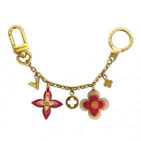Louis Vuitton Bijoux Sac Chene Blooming Flower Keychain M67288 Gold Pink Women's