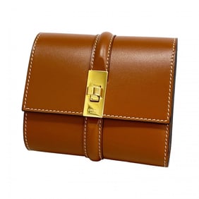 Celine Tri-fold Wallet, Brown Leather, Women's