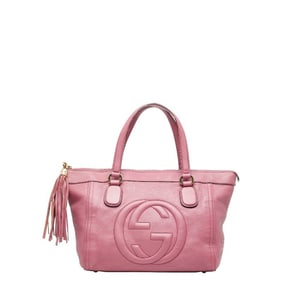 Gucci Soho Tassel Shoulder Bag Tote 282307 Pink Leather Women's GUCCI