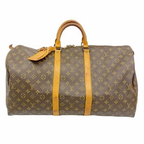 Louis Vuitton Monogram Keepall 55 Boston Bag M41424 Brown Men's and Women's