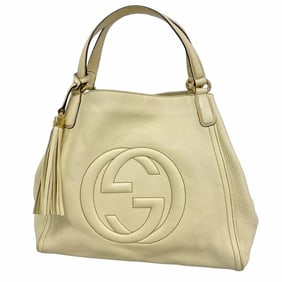 Gucci Soho Handbag 282309 Leather Ivory Women's