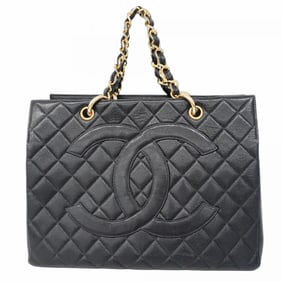 Chanel Matelasse Chain Handbag in Caviar Skin, Black, Women's
