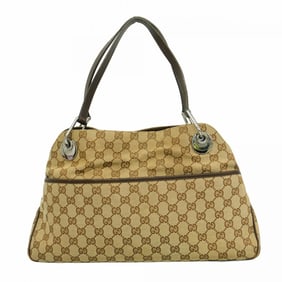 Gucci Tote Bag GG Canvas 121023 Beige Brown Women's