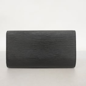Louis Vuitton Epi Tri-fold Long Wallet Porte Tresor International M63382 Noir Men's/Women's