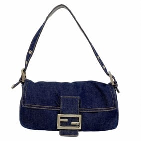 Fendi Mamma Bucket Denim Handbag, Blue, Women's