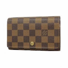 Louis Vuitton Damier Porte Monnaie Billet Tresor Wallet N61730 Ebene Women's