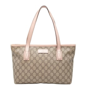 Gucci GG Supreme Handbag Tote Bag 211138 Beige Pink Leather Women's GUCCI