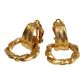 Yves Saint Laurent Saint Laurent Round Circle Swing Earrings, Gold Plated, Women's, SAINT LAURENT