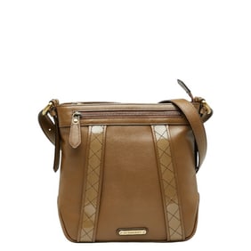 Burberry Nova Check Shoulder Bag in Brown Leather for Women
