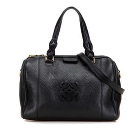 LOEWE Anagram Shoulder Bag/Handbag 2-Way Black Leather Women's