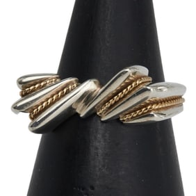 Tiffany & Co. Twist Ring, Women's, Silver/Gold, SV925 Silver, 18KYG Yellow Gold, Combination.