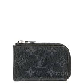 Louis Vuitton Monogram Eclipse Porte Monnaie Jour Coin Case M63536 Black PVC Leather Women's LOUIS
