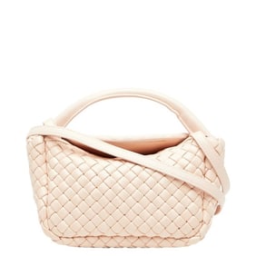 Bottega Veneta Intrecciato Small Cobblestone Handbag/Shoulder Bag, 2-Way, Pink Leather, Women's
