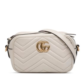 Gucci GG Marmont Shoulder Bag 448065 Ivory Leather Women's GUCCI