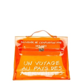 Hermès Vinyl Kelly "Journey to Wonderland" Exhibition Handbag Tote Bag Orange Women's HERMES