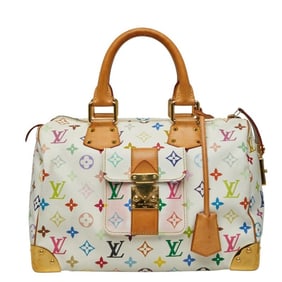 Louis Vuitton Monogram Multicolore Speedy 30 Handbag M92643 in Blanc White PVC Leather for Women