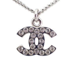 CHANEL Coco Mark Rhinestone Pendant Necklace