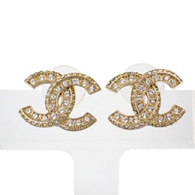 CHANEL Coco Mark Rhinestone Earrings