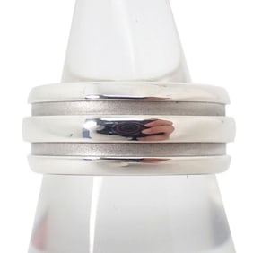 TIFFANY 925 Grooved Double Line Ring, Size 17