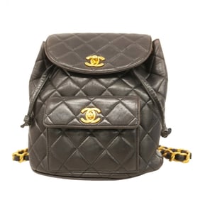 Chanel Matelasse Lambskin Chain Backpack, Black, Women's