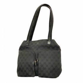 Gucci Shoulder Bag GG Canvas 002 1076 Black Women's