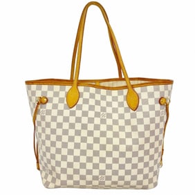 Louis Vuitton Damier Azur Neverfull MM Tote Bag N51107 White Women's