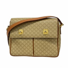 Celine Shoulder Bag Macadam Brown Women's