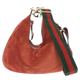 Gucci Attache 702823 Suede Red Shoulder Bag 1194GUCCI