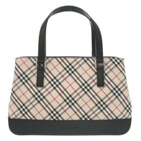 Burberry Nova Check Nylon Canvas Leather Beige Handbag 1386BURBERRY