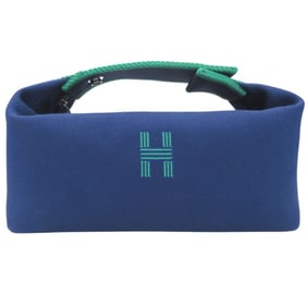 Hermès BRIDE A BRAC PM H104223M handbag in marine blue cotton, 1640HERMES