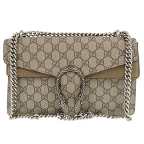 Gucci Dionysus 400249 GG Supreme Beige Chain Shoulder Bag 0342GUCCI
