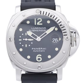 Officine Panerai Luminor Submersible PAM01024 Automatic Watch, Stainless Steel/Rubber, Black Dial,